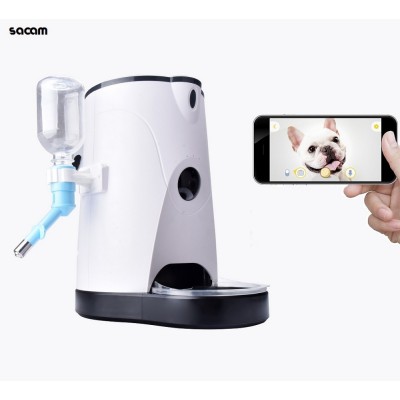 App-enabled Remote Automatic Feeder Pet Camera Dog Cat Food Dispenser Water Feeding Wireless Video Monitor with HD WiFi Camera